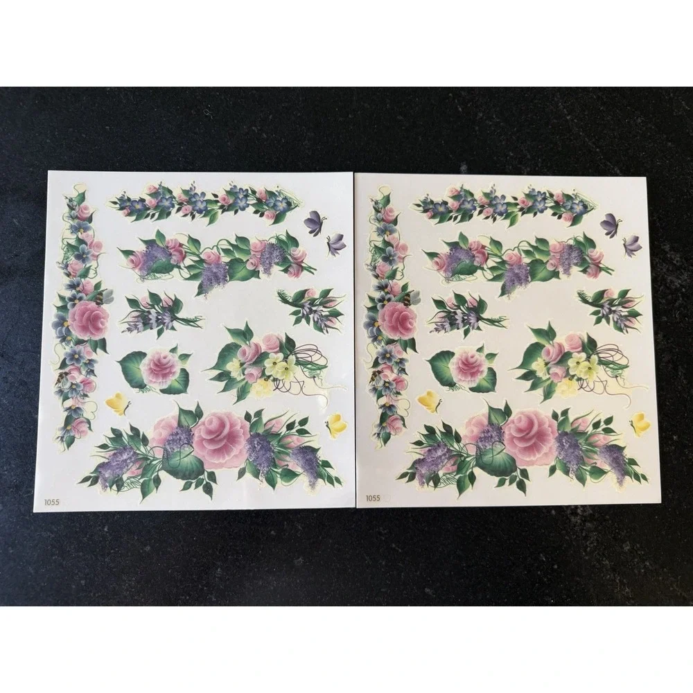 Plaid FolkArt Rub‎ On Transfers 2001 Farmhouse Floral Sunflower Lot